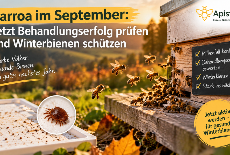 Varroa im September: Jetzt Behandlungserfolg prüfen und Winterbienen schützen Apisfarm Imkerei