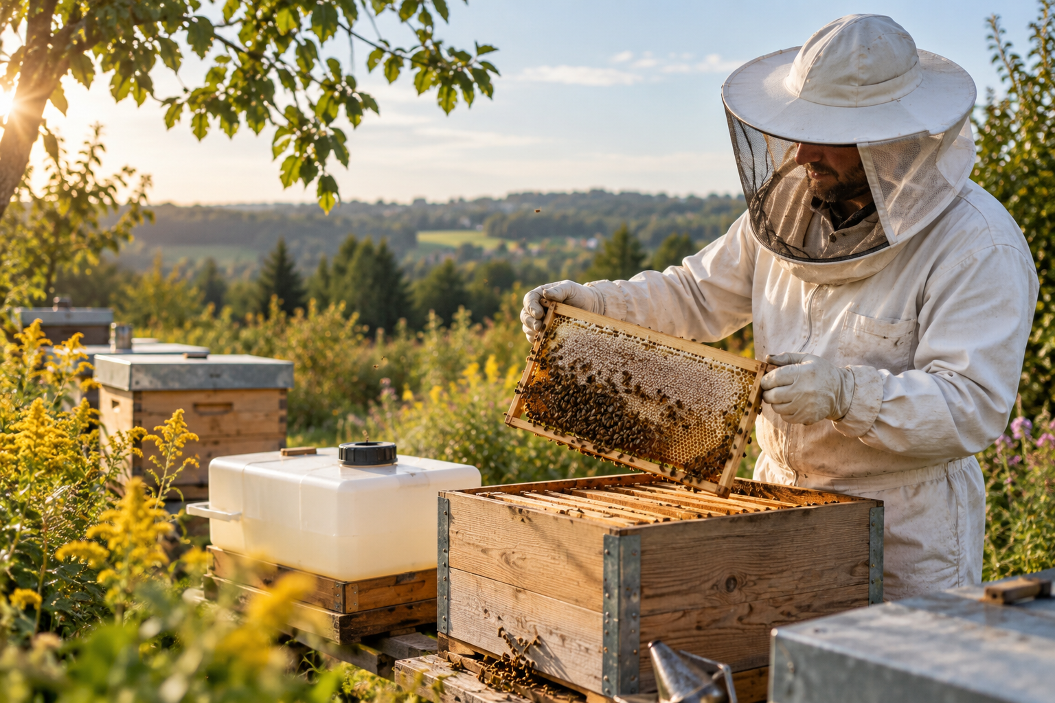 Bienen im September einfüttern: Wintervorrat prüfen und Räuberei vermeiden Apisfarm Imkerei