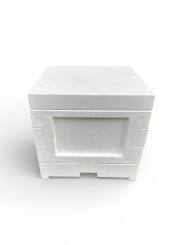 Mini Plus Styropor Beute ohne Rahmen – Boden mit Alu-Lüftungsgitter & 2 Fluglöchern Apisfarm Imkerei