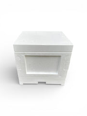 Mini Plus Styropor Beute ohne Rahmen – Boden mit Alu-Lüftungsgitter & 2 Fluglöchern Apisfarm Imkerei