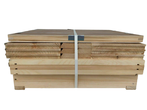 Langstroth Beute Bausatz aus Weymouthskiefer mit Edelstahl-Drahtgitter und Zargen für Imkereibedarf